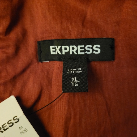 Express Linen blend Ruffle Sleeve top Size XL - Picture 5 of 12